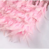 Feather Trim Mini Dress