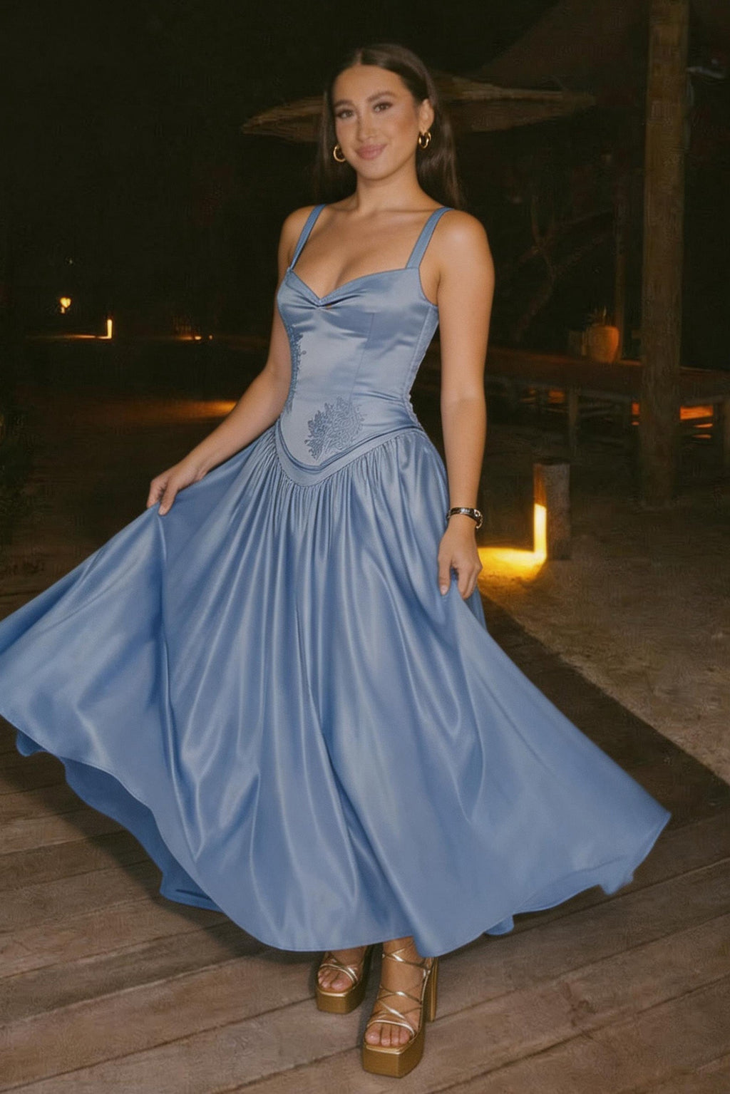 A-Line Ankle Length Off Shoulder Bridesmaid Dress