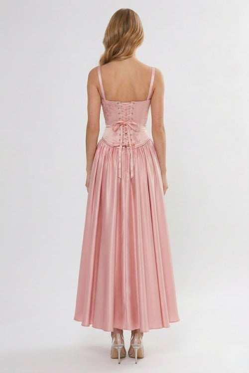 A-Line Ankle Length Off Shoulder Bridesmaid Dress