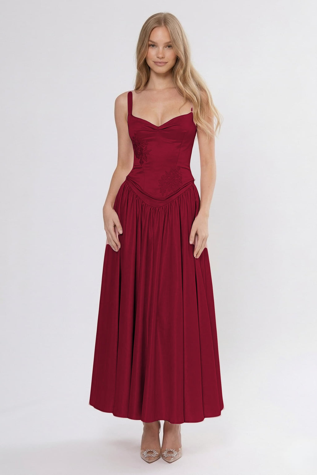A-Line Ankle Length Off Shoulder Bridesmaid Dress