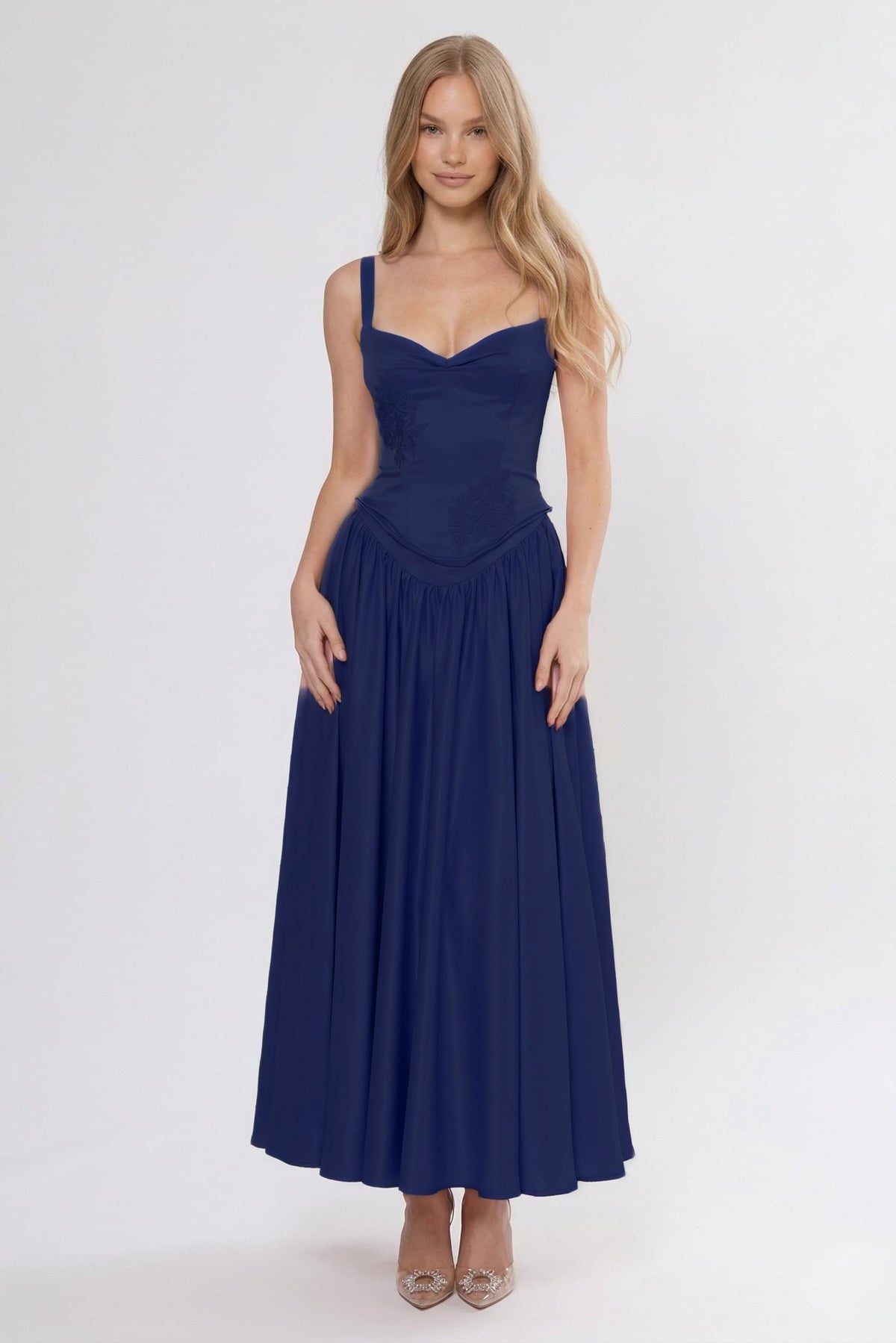 A-Line Ankle Length Off Shoulder Bridesmaid Dress