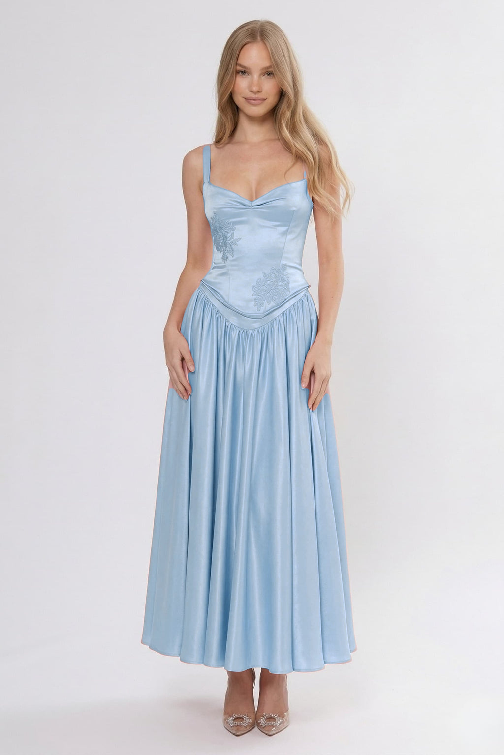 A-Line Ankle Length Off Shoulder Bridesmaid Dress