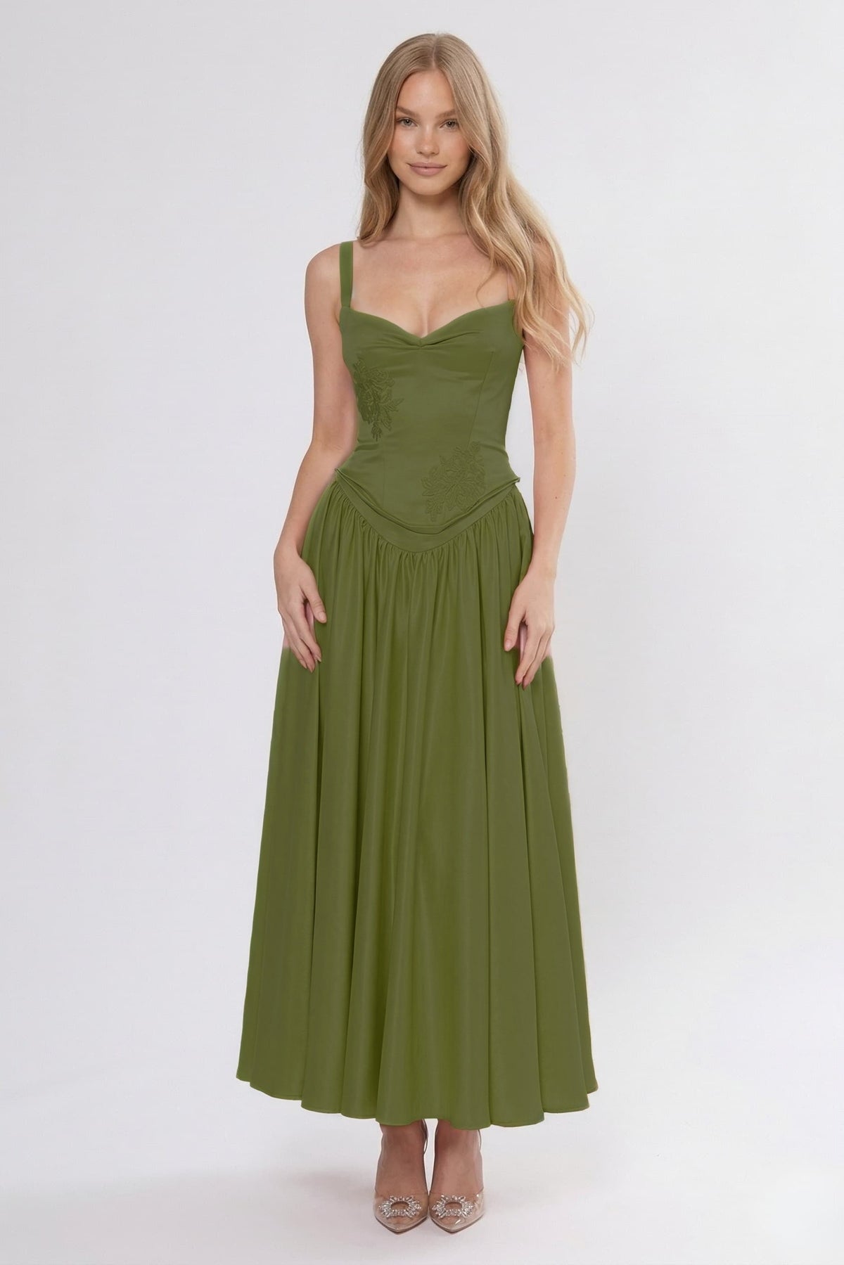 A-Line Ankle Length Off Shoulder Bridesmaid Dress