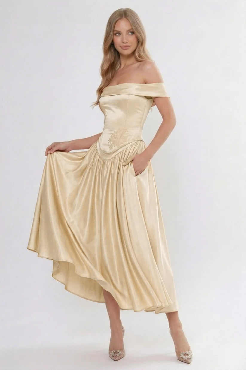 A-Line Ankle Length Cap Sleeve Bridesmaid Dress