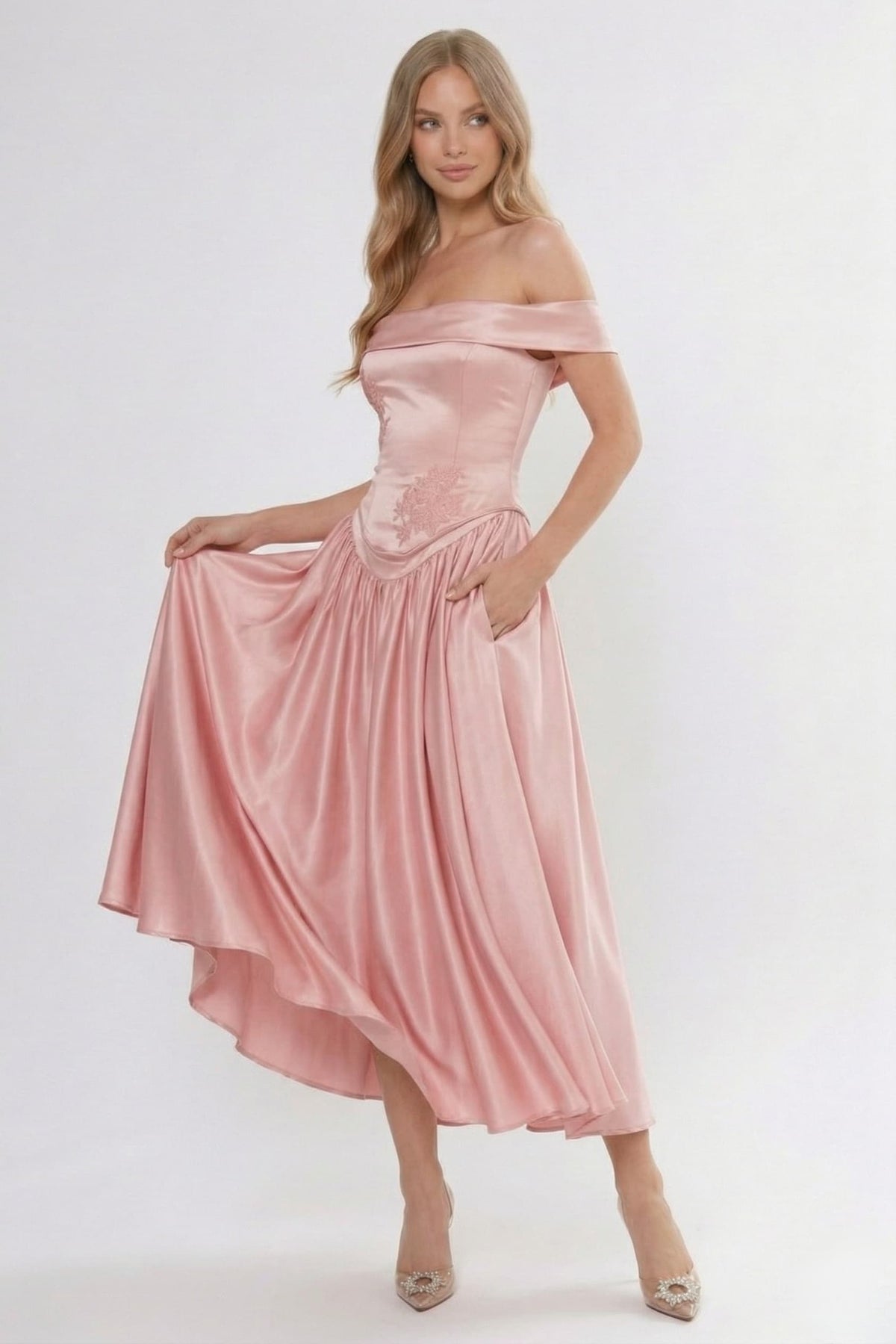 A-Line Ankle Length Cap Sleeve Bridesmaid Dress