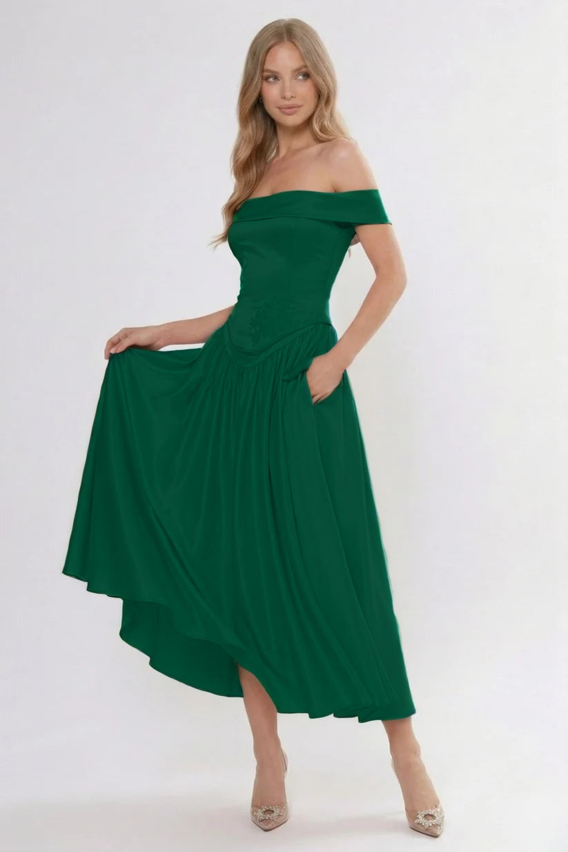 A-Line Ankle Length Cap Sleeve Bridesmaid Dress