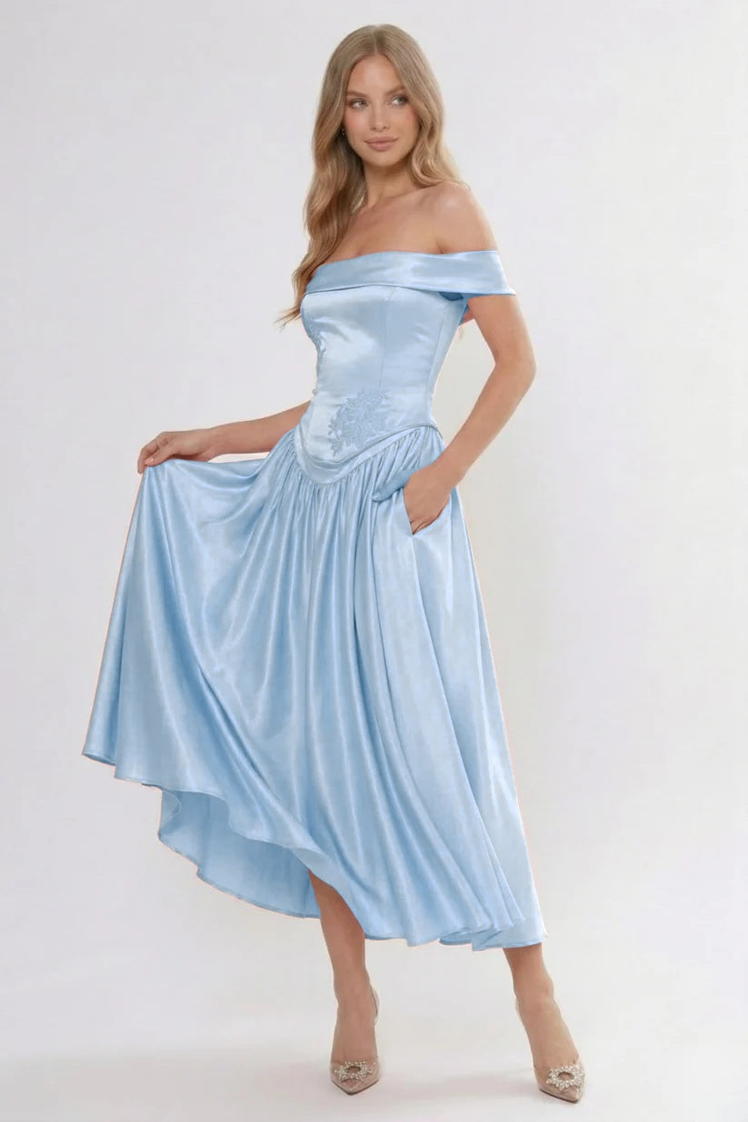 A-Line Ankle Length Cap Sleeve Bridesmaid Dress