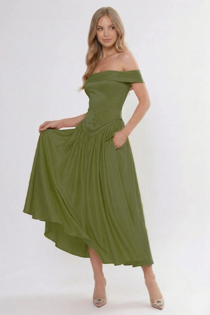 A-Line Ankle Length Cap Sleeve Bridesmaid Dress