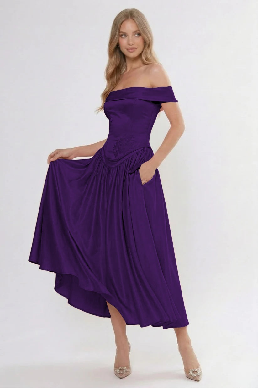 A-Line Ankle Length Cap Sleeve Bridesmaid Dress
