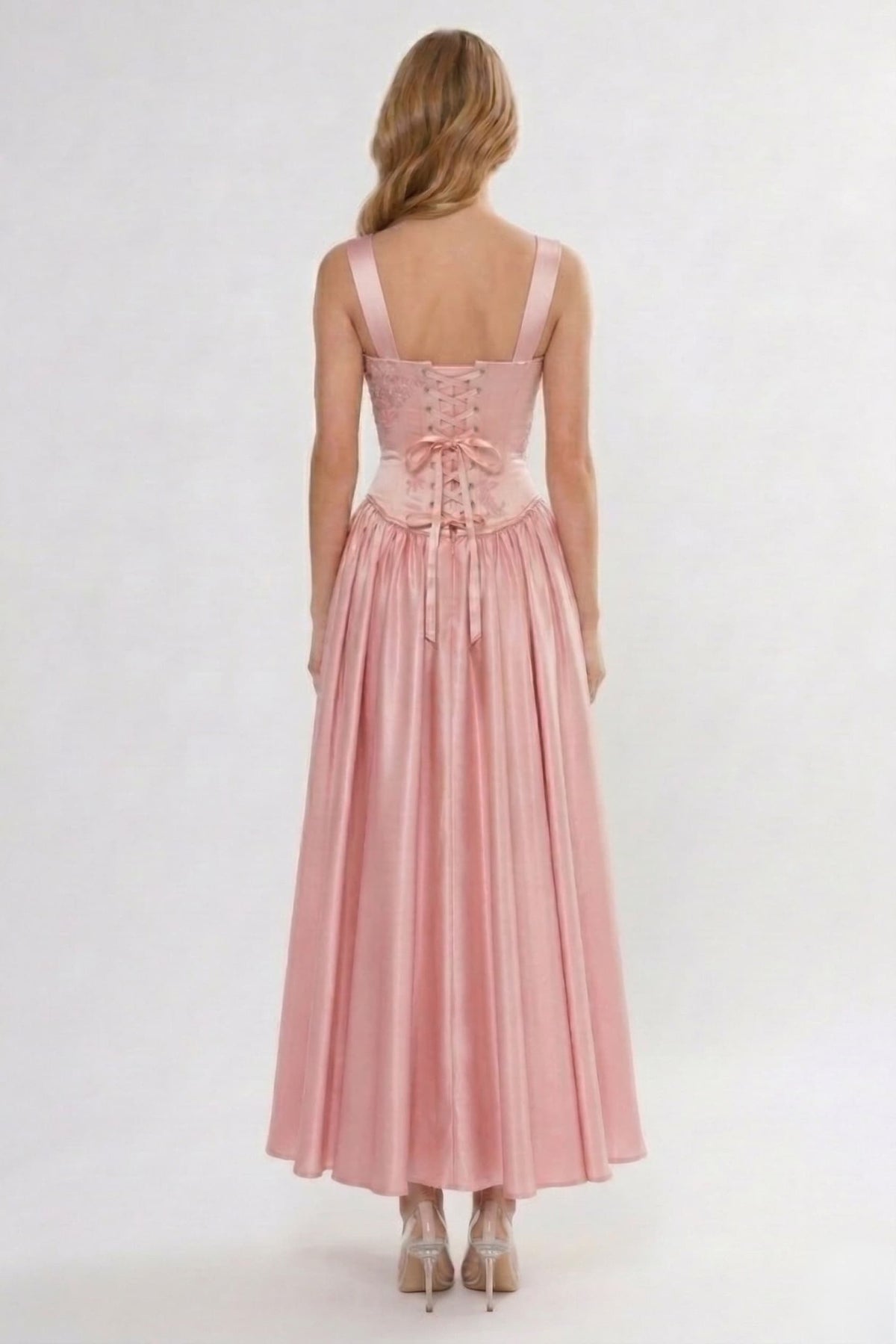 A-Line Ankle Length Halter Bridesmaid Dress