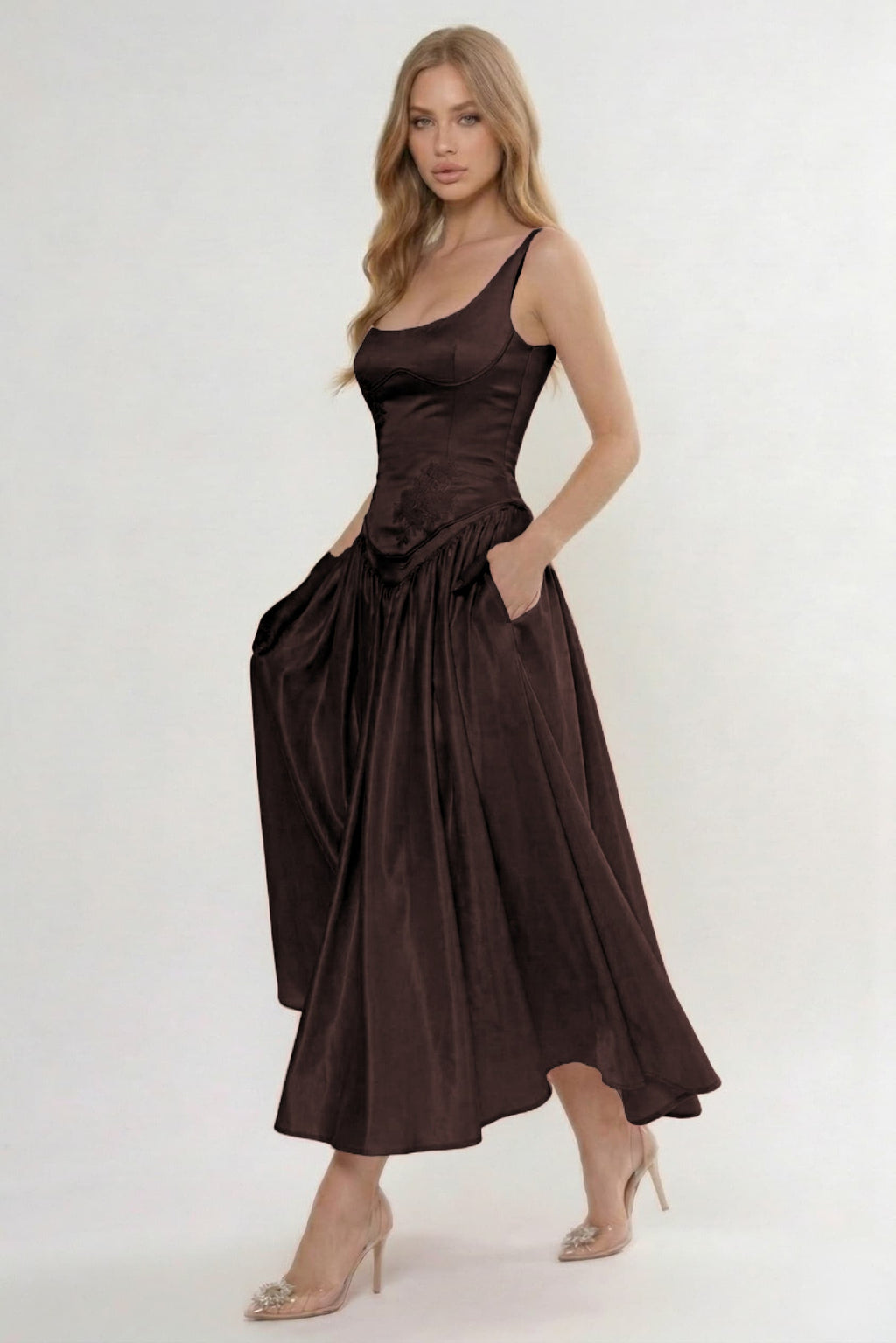 A-Line Ankle Length Halter Bridesmaid Dress
