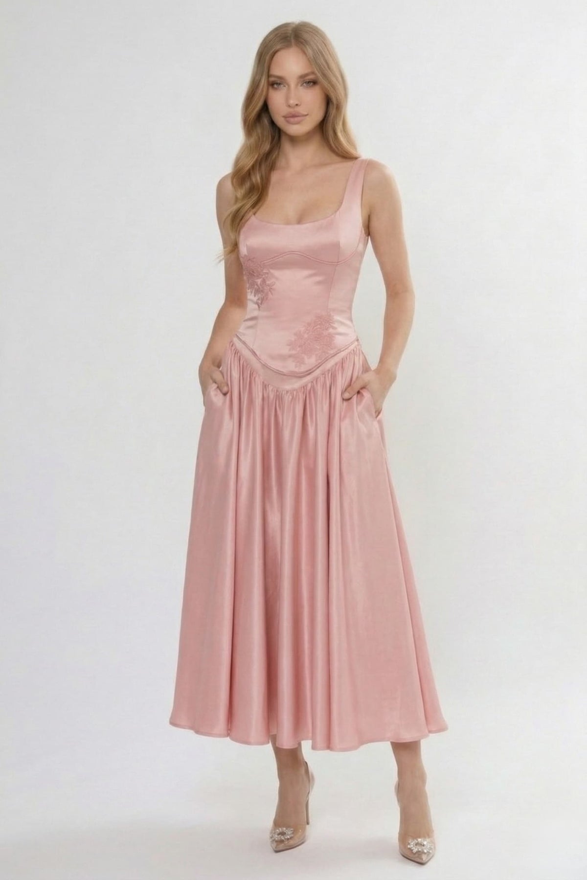 A-Line Ankle Length Halter Bridesmaid Dress
