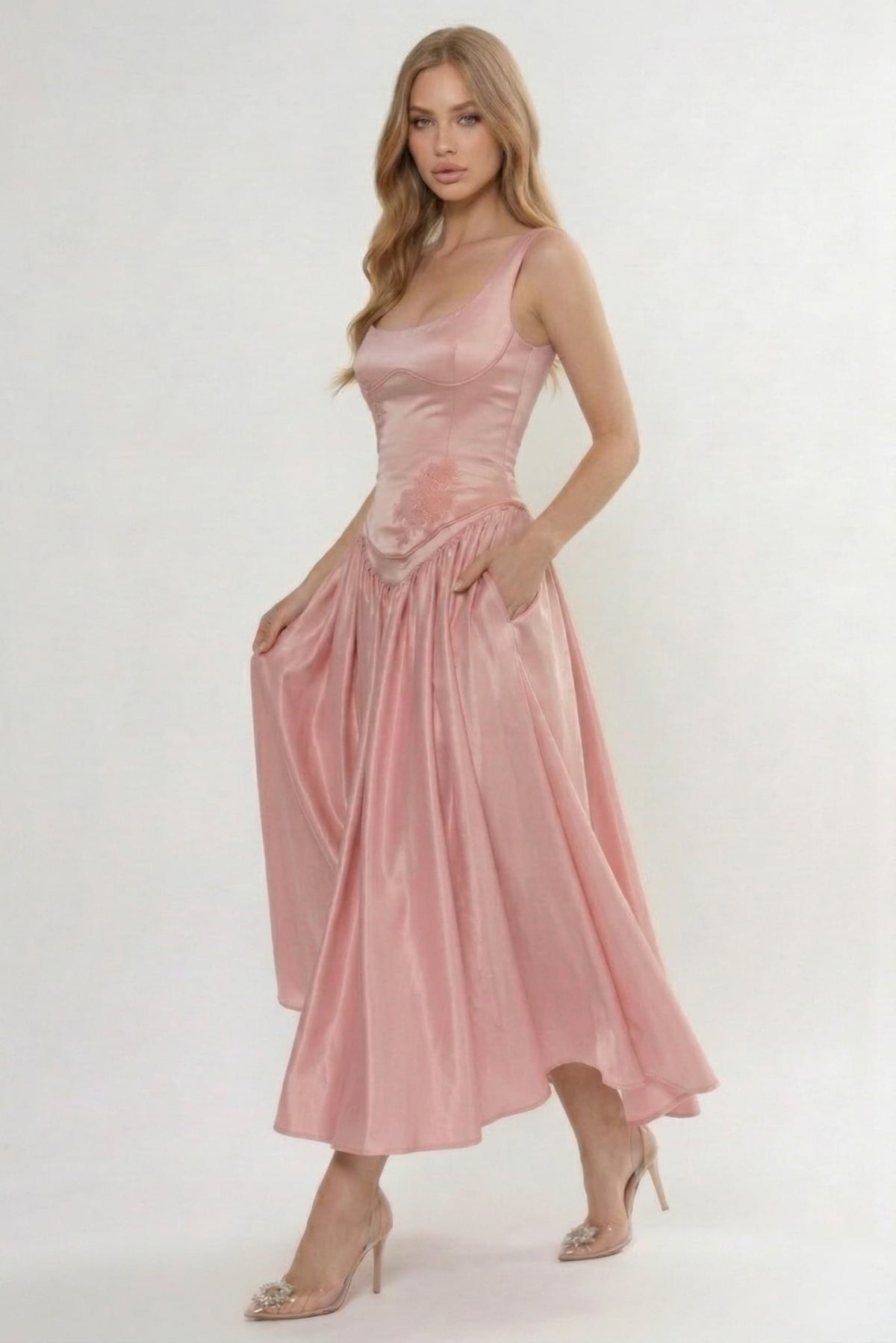 A-Line Ankle Length Halter Bridesmaid Dress