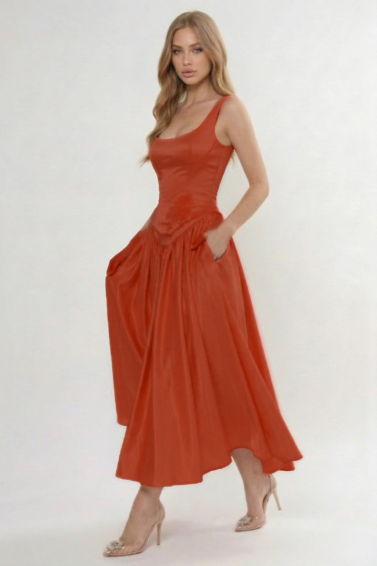 A-Line Ankle Length Halter Bridesmaid Dress