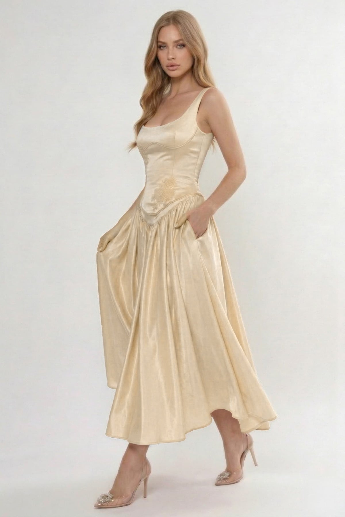 A-Line Ankle Length Halter Bridesmaid Dress
