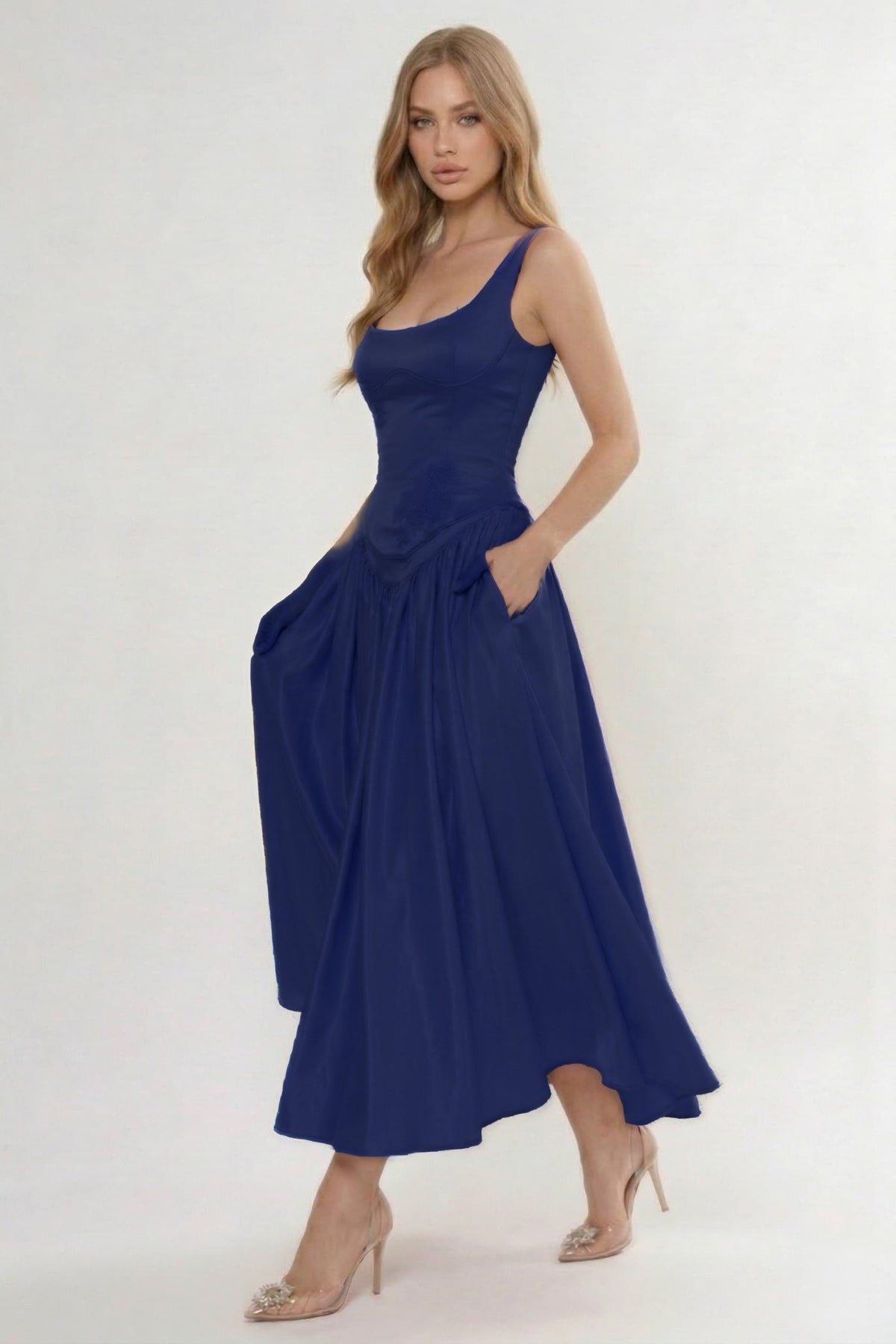 A-Line Ankle Length Halter Bridesmaid Dress