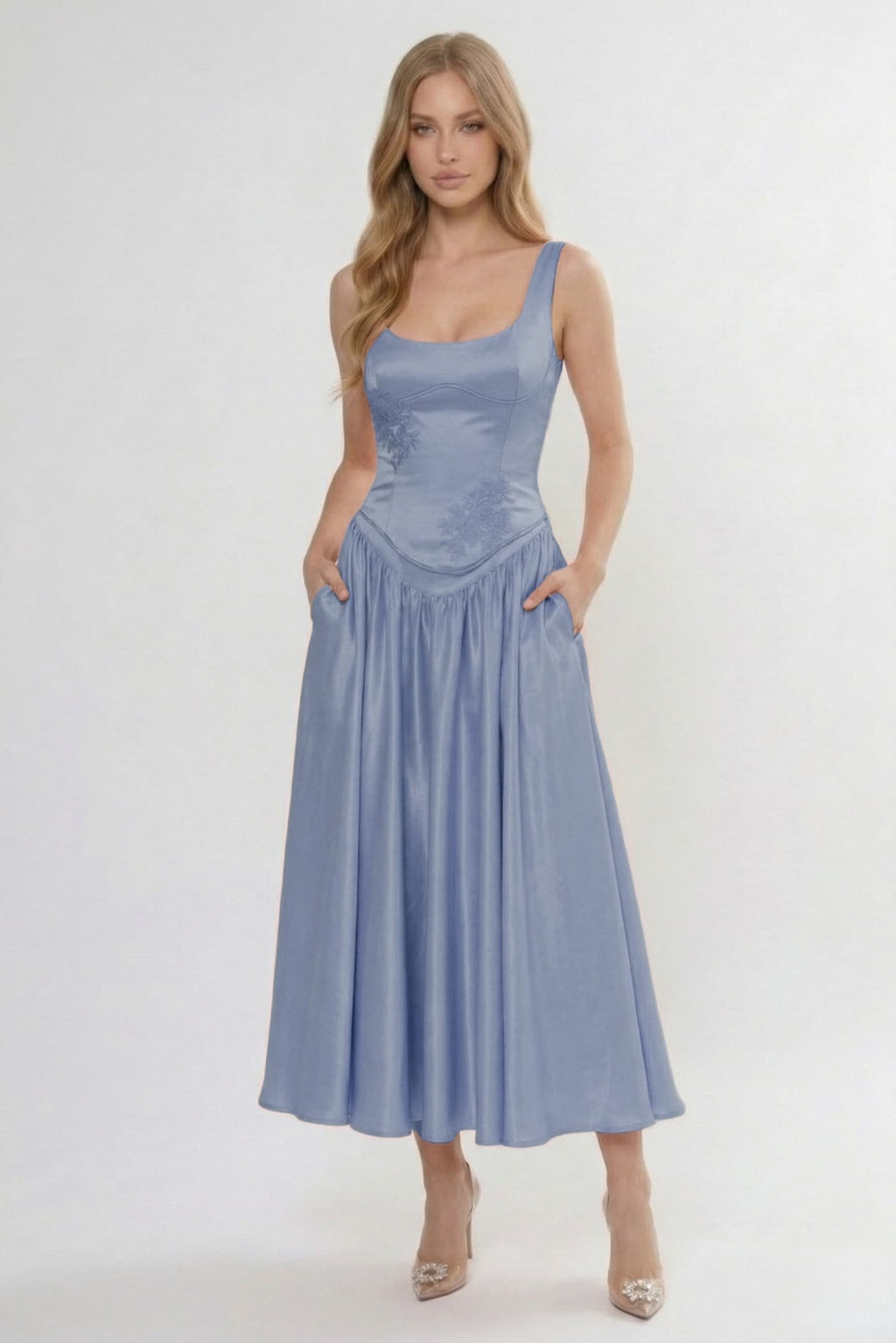 A-Line Ankle Length Halter Bridesmaid Dress