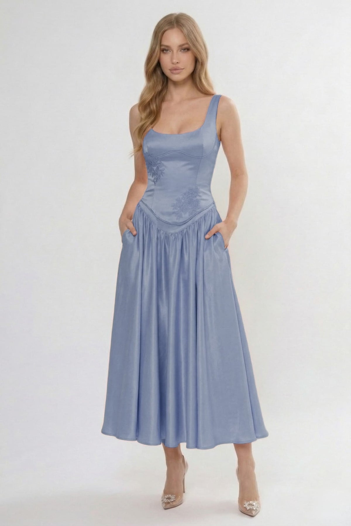 A-Line Ankle Length Halter Bridesmaid Dress