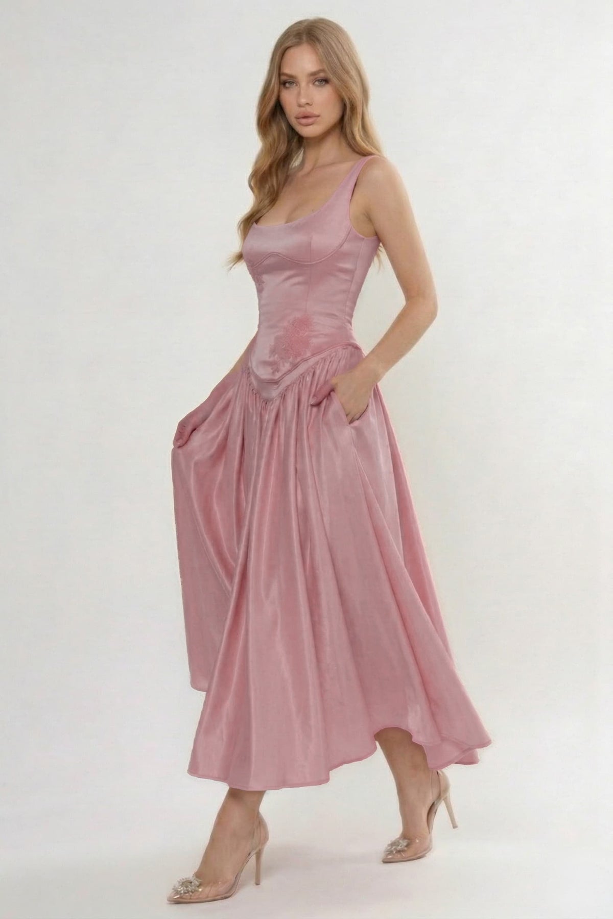 A-Line Ankle Length Halter Bridesmaid Dress