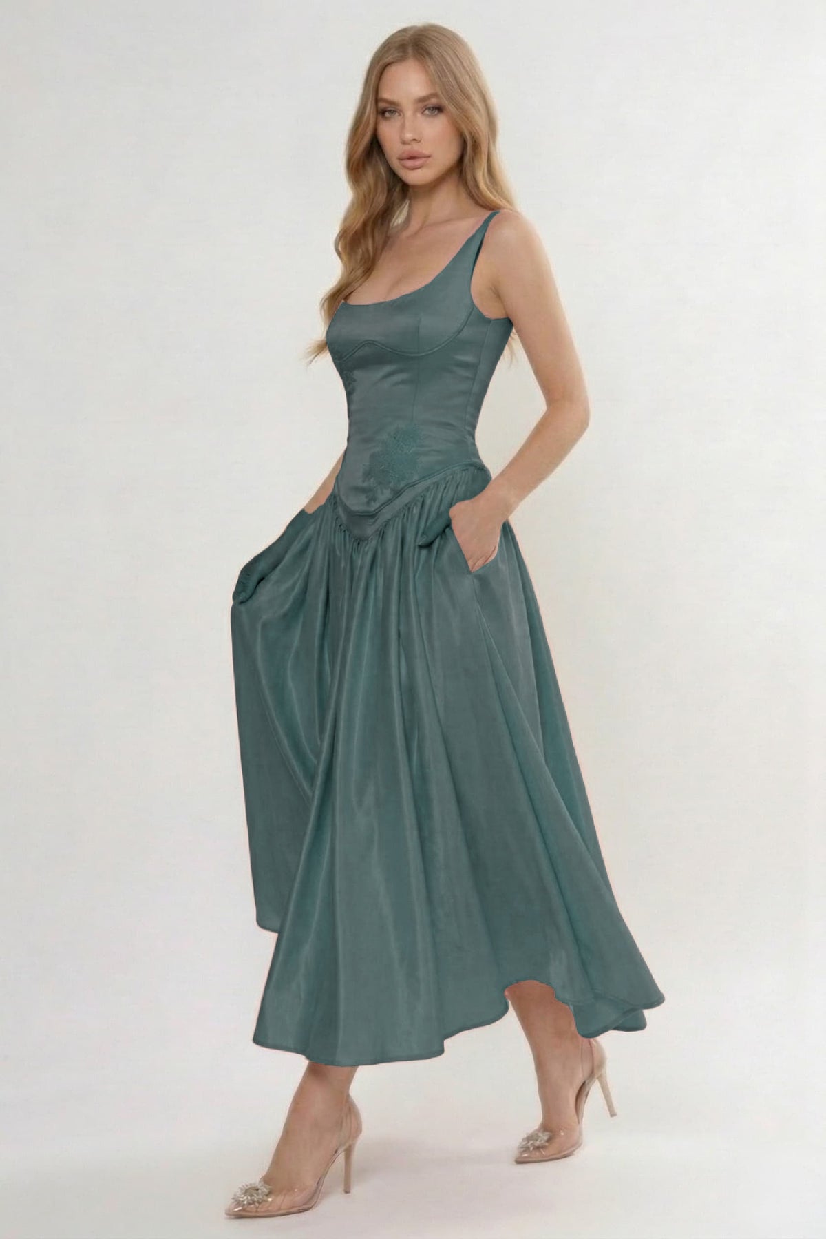 A-Line Ankle Length Halter Bridesmaid Dress