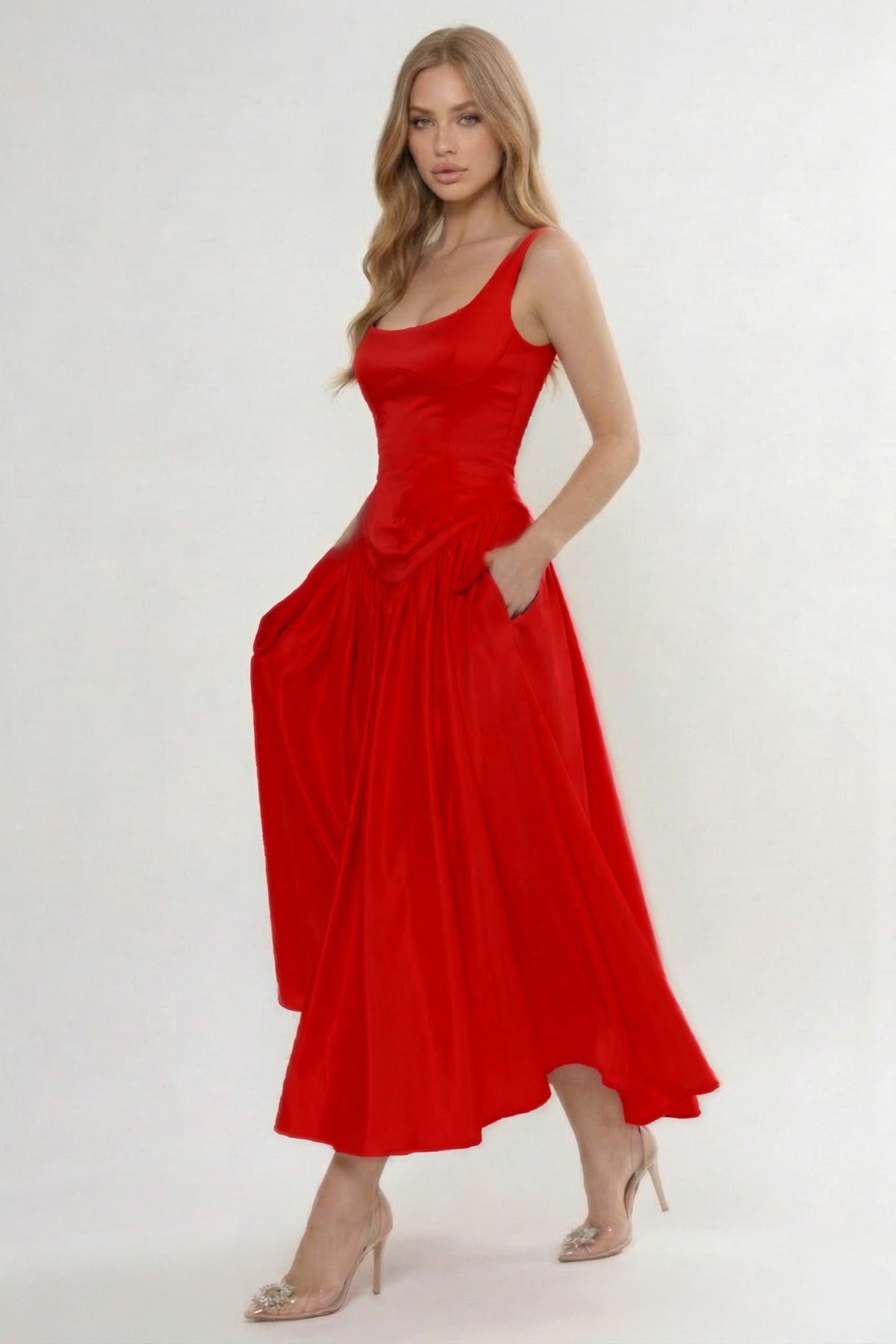 A-Line Ankle Length Halter Bridesmaid Dress