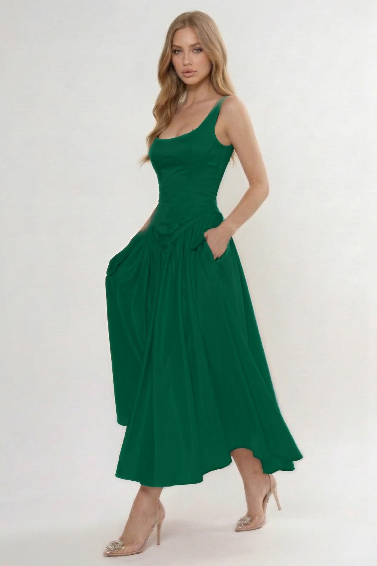 A-Line Ankle Length Halter Bridesmaid Dress