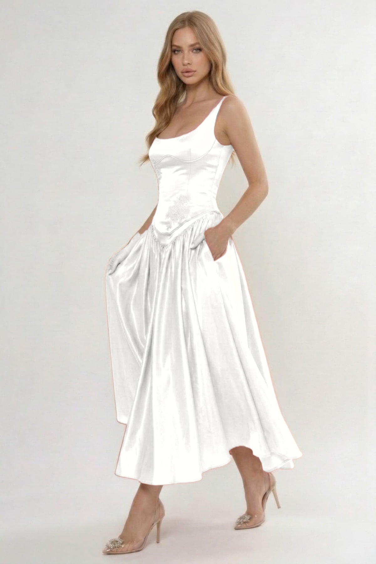 A-Line Ankle Length Halter Bridesmaid Dress