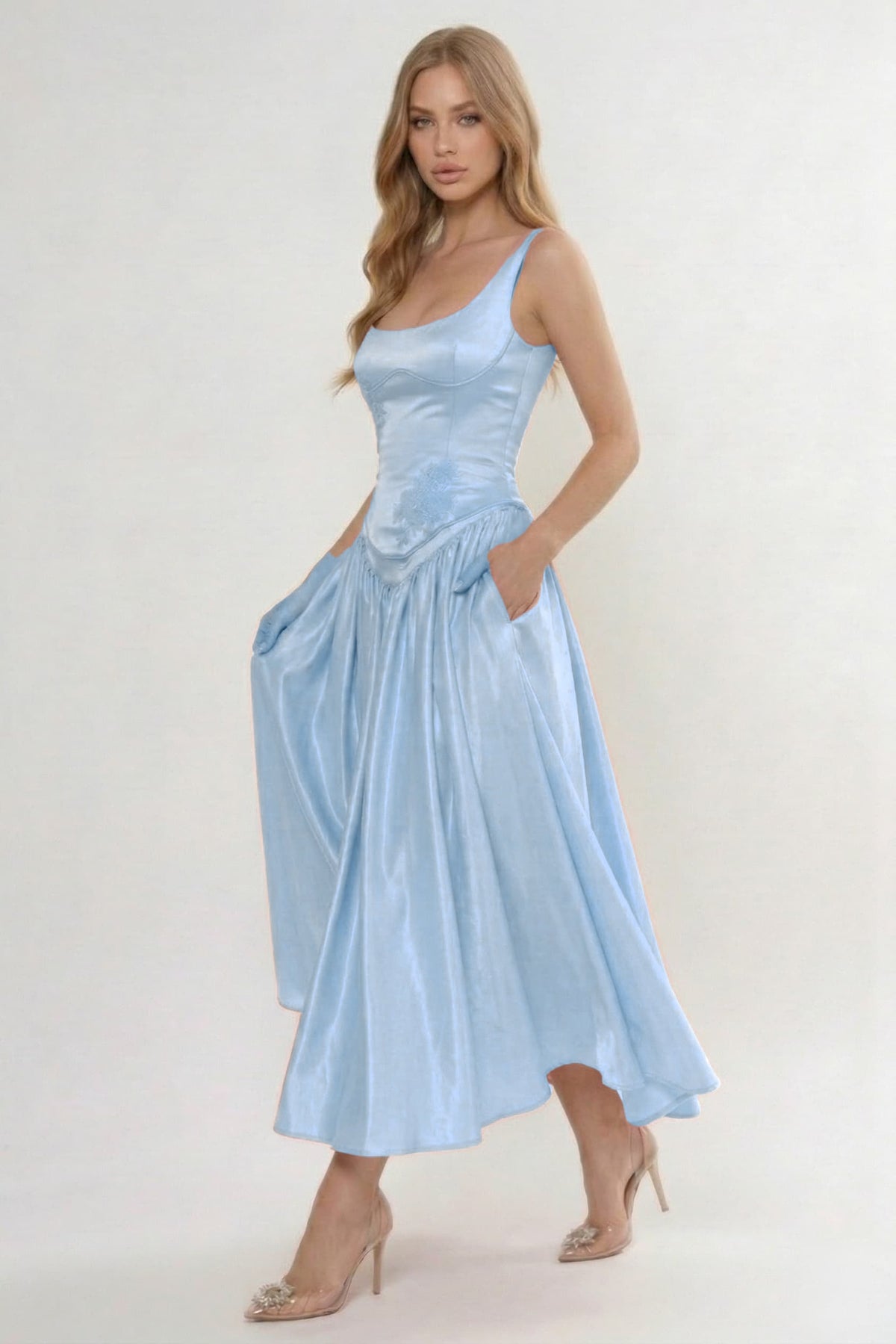 A-Line Ankle Length Halter Bridesmaid Dress