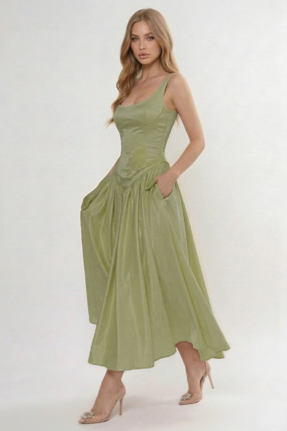 A-Line Ankle Length Halter Bridesmaid Dress