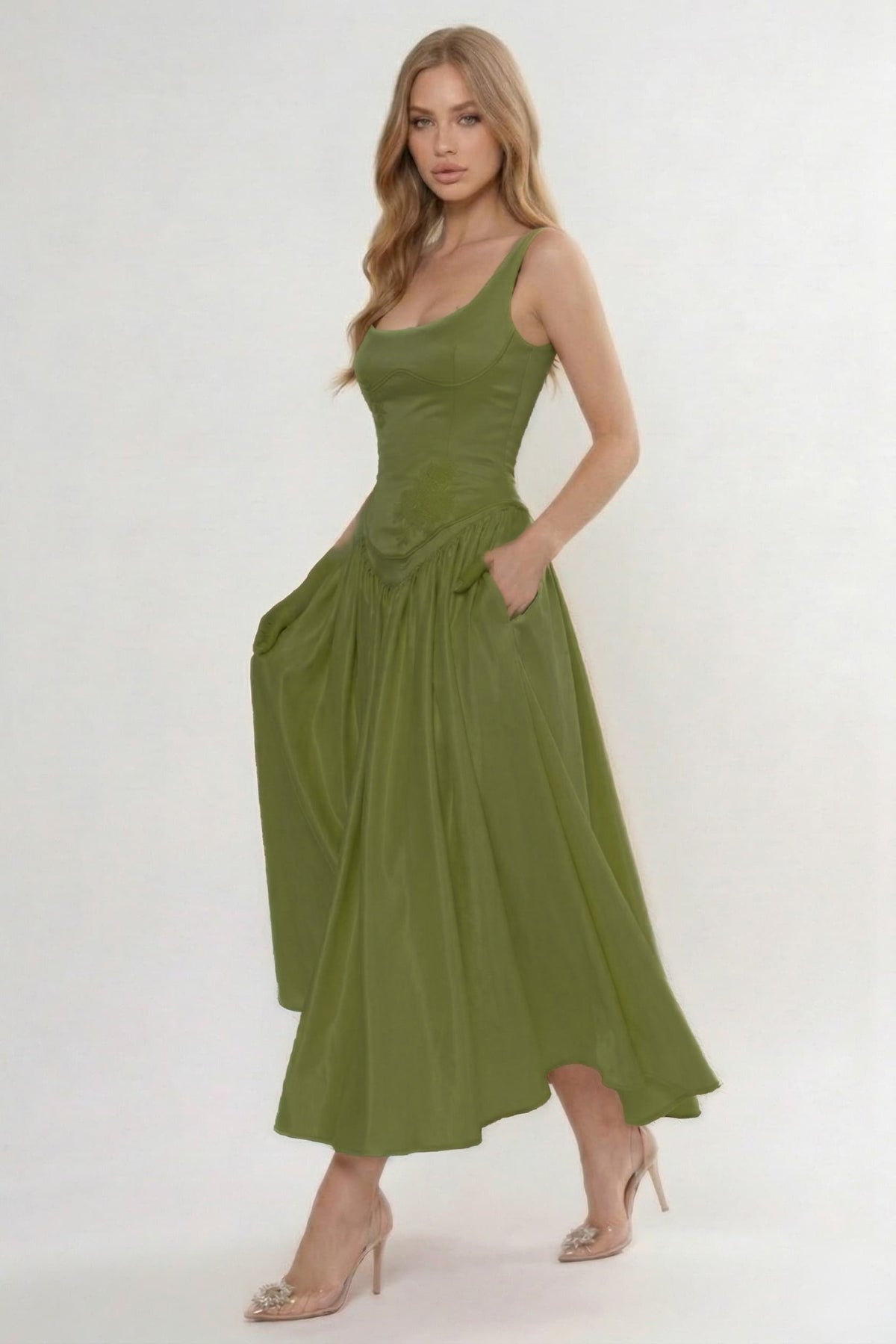 A-Line Ankle Length Halter Bridesmaid Dress
