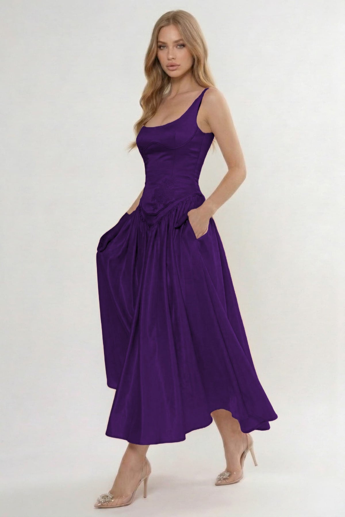 A-Line Ankle Length Halter Bridesmaid Dress