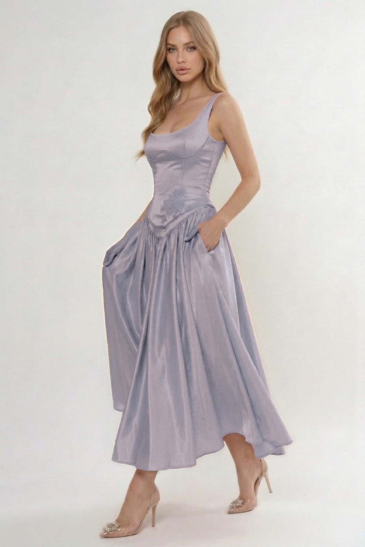 A-Line Ankle Length Halter Bridesmaid Dress