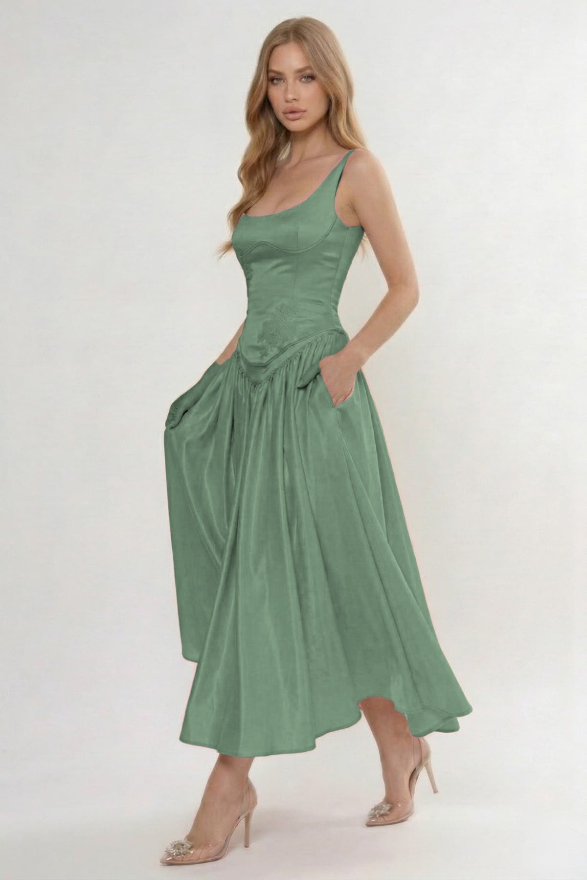 A-Line Ankle Length Halter Bridesmaid Dress