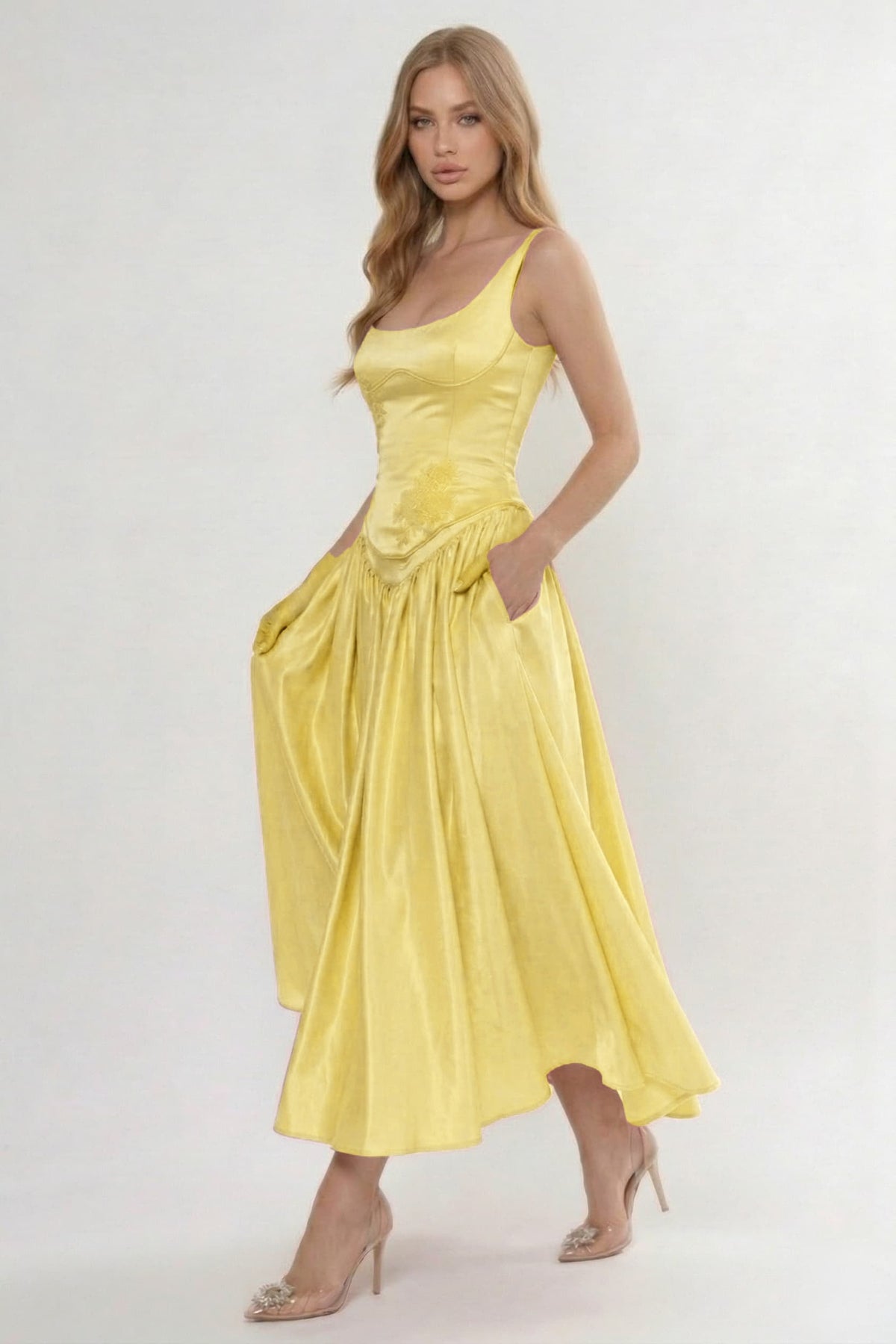 A-Line Ankle Length Halter Bridesmaid Dress