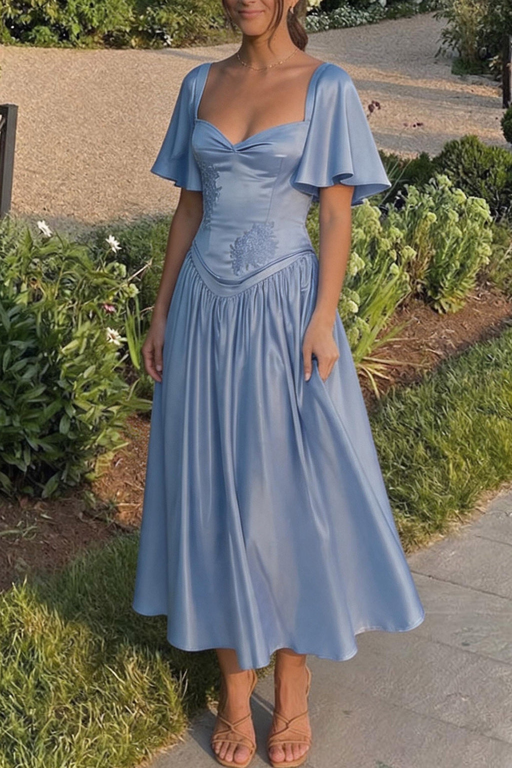 A-Line Ankle Length Bridesmaid Dress