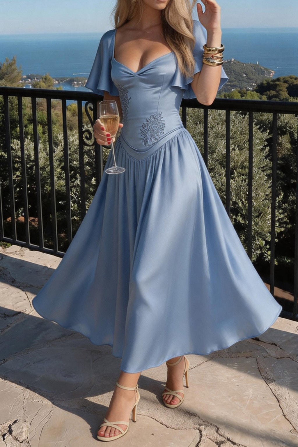 A-Line Ankle Length Bridesmaid Dress