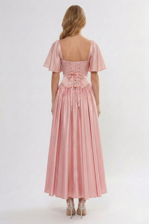 A-Line Ankle Length Bridesmaid Dress