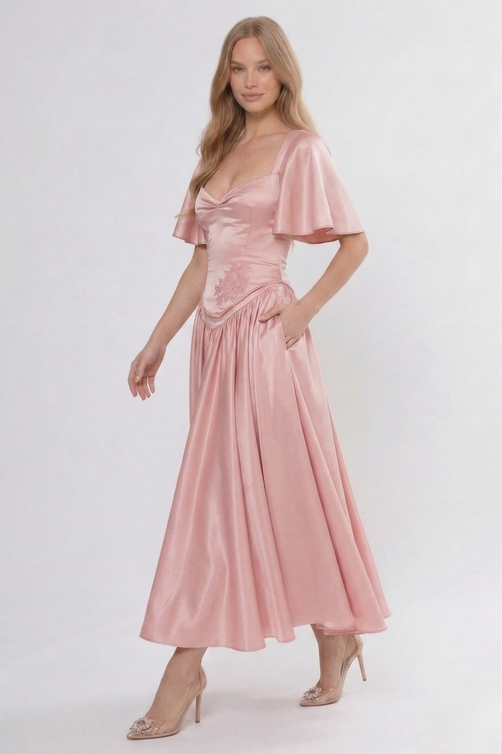 A-Line Ankle Length Bridesmaid Dress