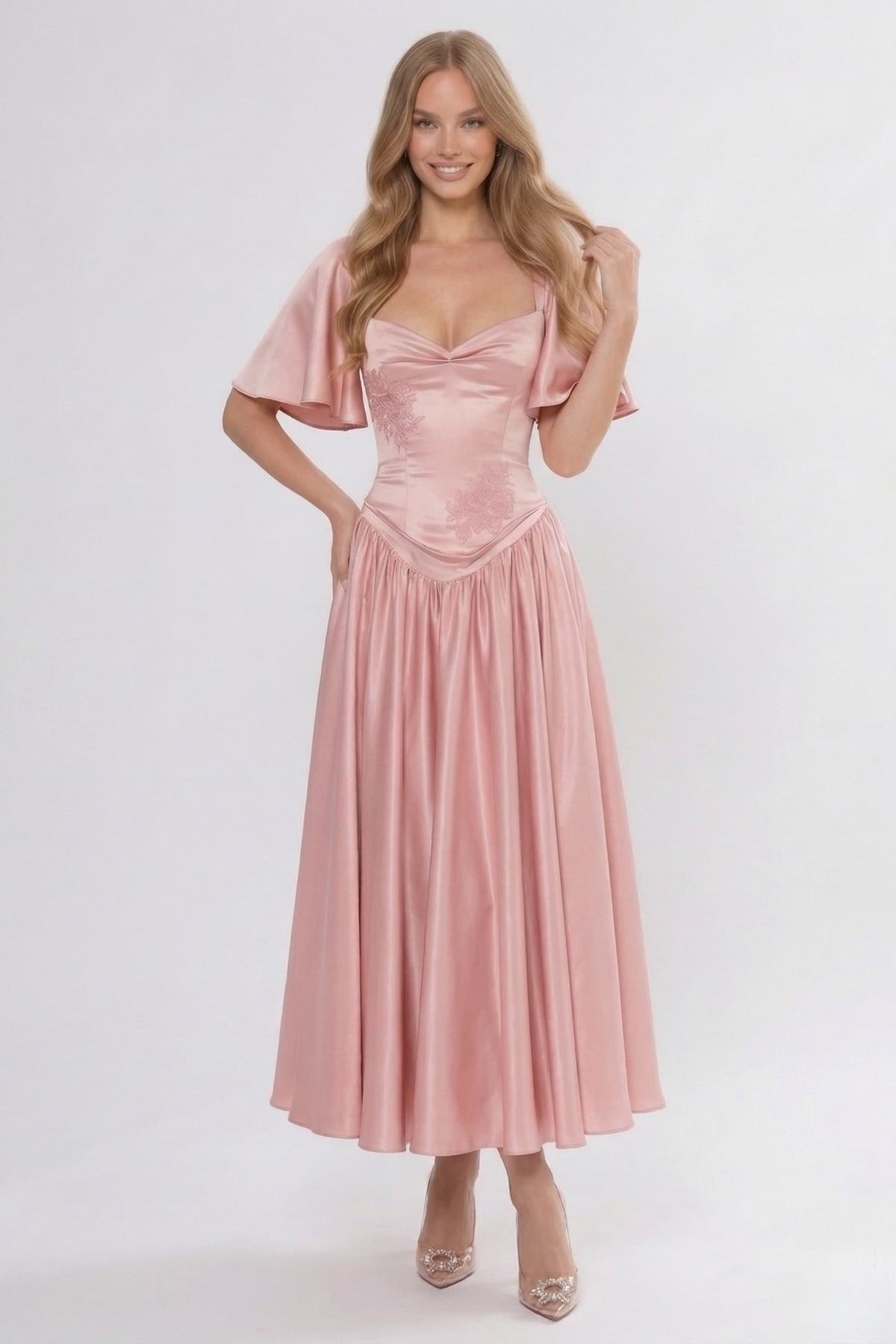 A-Line Ankle Length Bridesmaid Dress