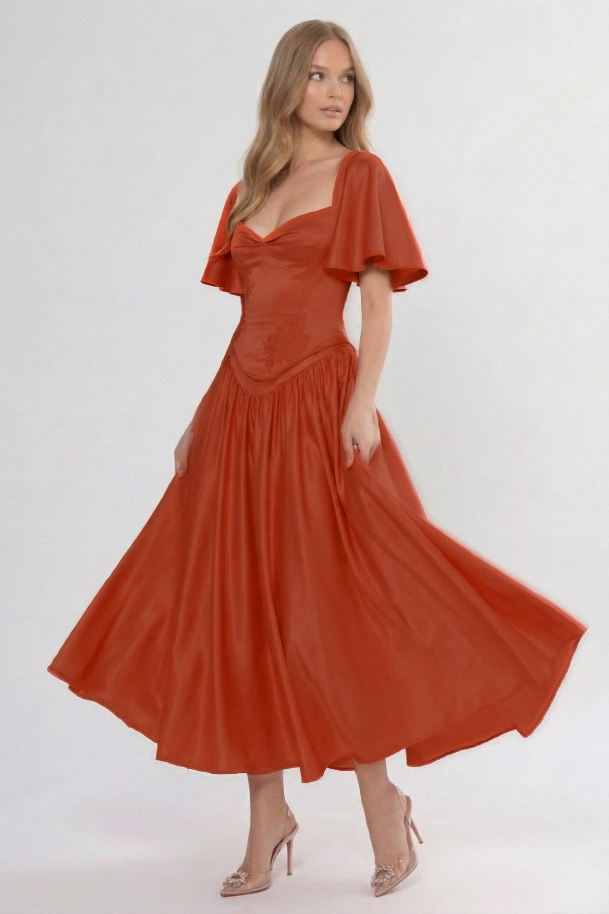 A-Line Ankle Length Bridesmaid Dress