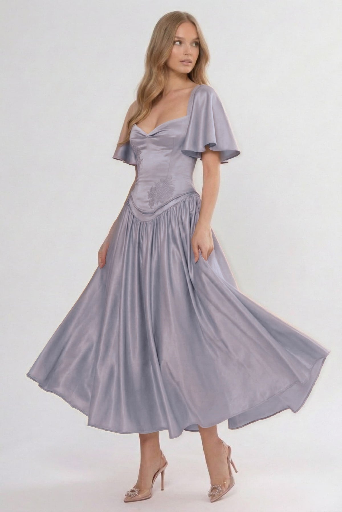 A-Line Ankle Length Bridesmaid Dress