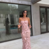 Women's Sheath Floral Overlay Wedding Guest Maxi Dress