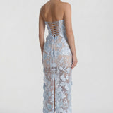 Women's Sheath Floral Overlay Wedding Guest Maxi Dress