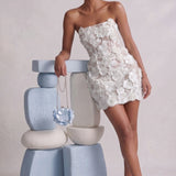 Women's Sheath Floral Overlay Wedding Guest Mini Dress