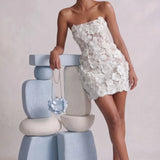 Women's Sheath Floral Overlay Wedding Guest Mini Dress