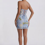 Women's Sheath Floral Overlay Wedding Guest Mini Dress