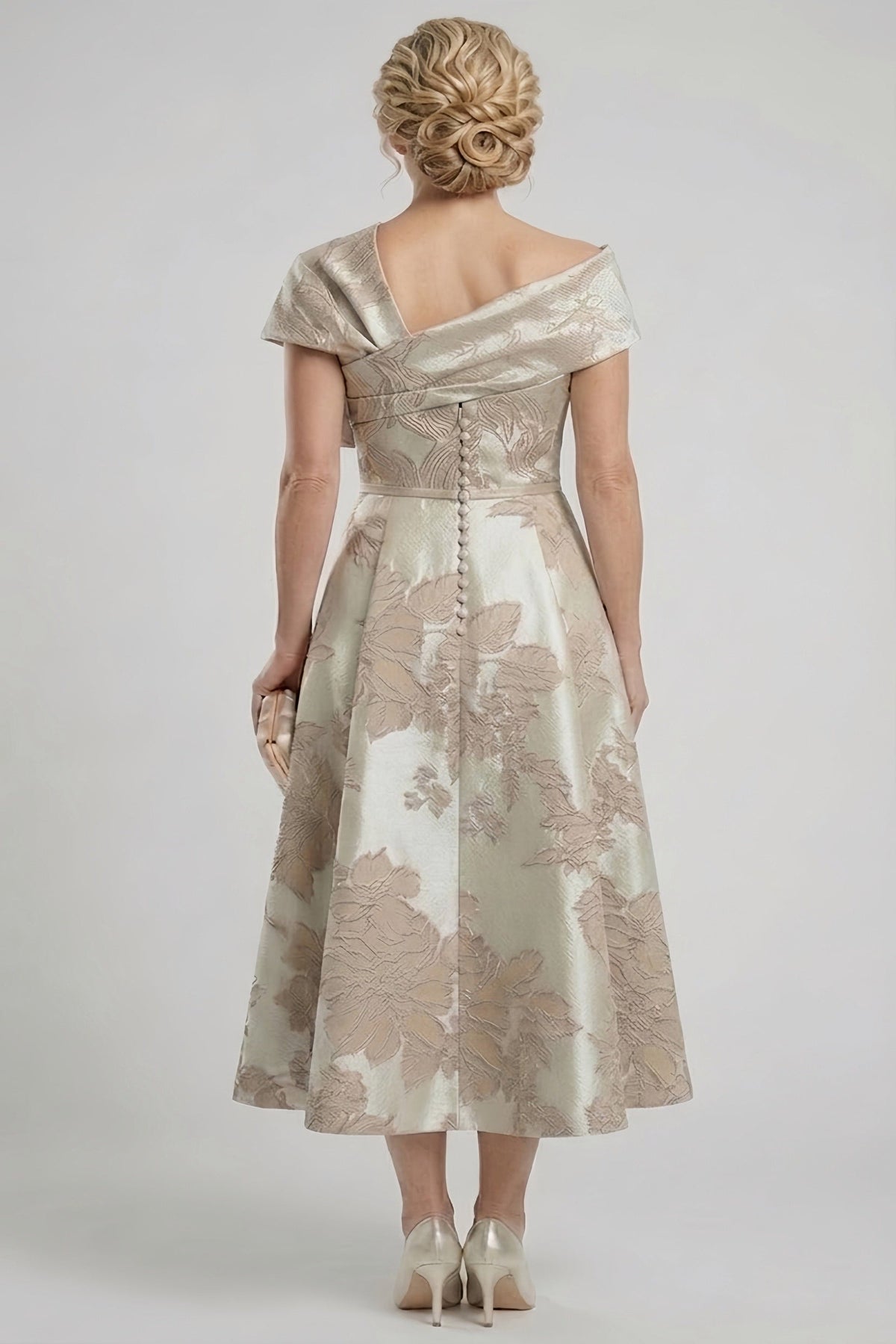 A-Line Tea Length Mother of the Bride Dress