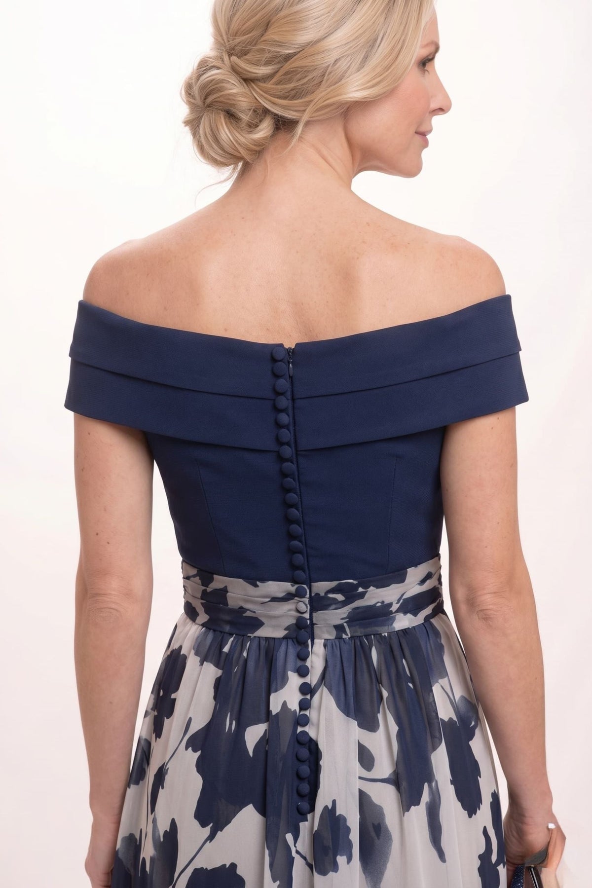 A-Line Floral Print Maxi Mother of the Bride Dress