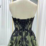 A-Line Court Train Embellished Floral Overlay Wedding Dress