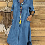 Denim Button-Down Shirt Dress